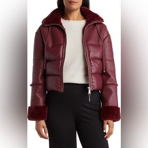 Rebecca Minkoff faux leather puffer jacket